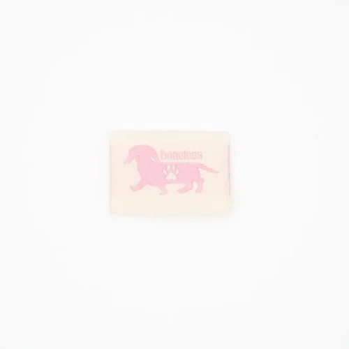 Etiquettes tissées personnalisées pour vêtements - Teckel Rose & Paw Print Tag
