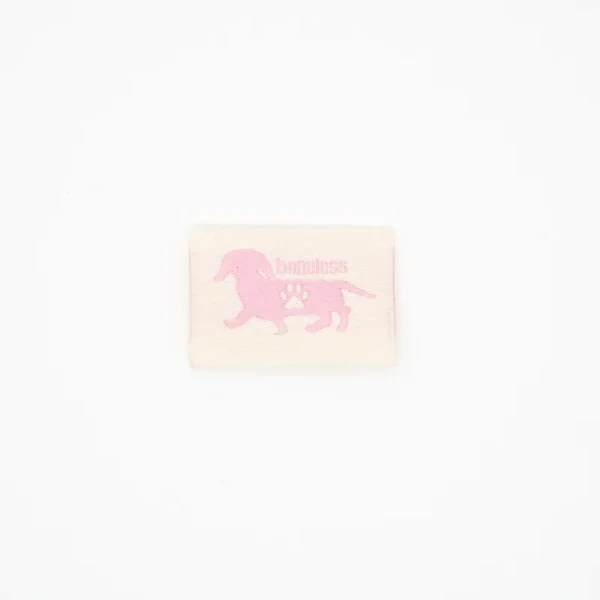 Personalized Woven Labels For Clothing – Pink Dachshund & Paw Print Tag