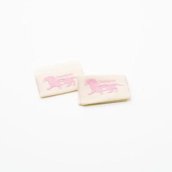 Personalized Woven Labels For Clothing – Pink Dachshund & Paw Print Tag - Image 4