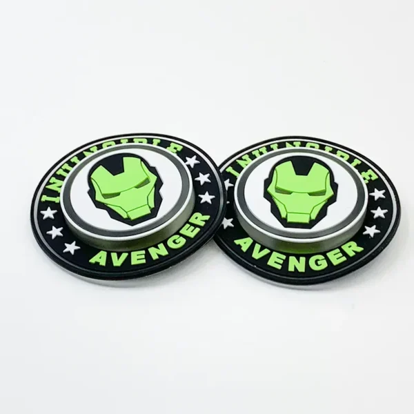⁦Bright Green PVC Velcro Patch with Robot Design⁩ - الصورة ⁦2⁩