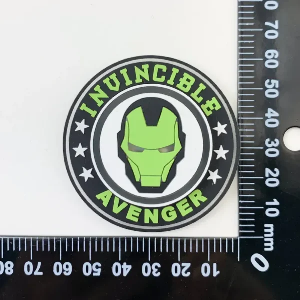 ⁦Bright Green PVC Velcro Patch with Robot Design⁩ - الصورة ⁦4⁩