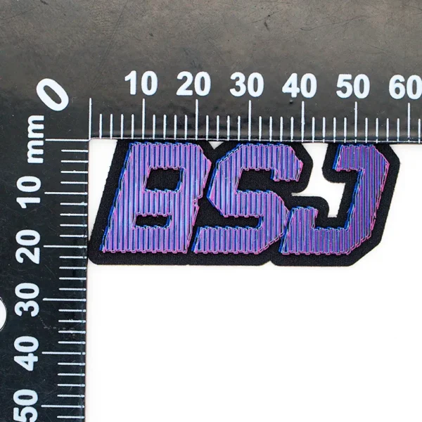 Silicon Patches “BSJ” Letter Design – Gradient Pink - Image 4