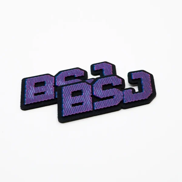Silicon Patches “BSJ” Letter Design – Gradient Pink - Image 3