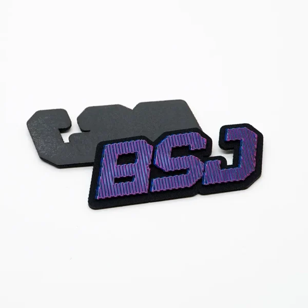 Silicon Patches “BSJ” Letter Design – Gradient Pink - Image 2