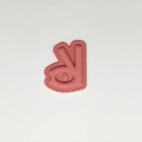 Patchs créatifs en gel de silicone – Motif œil rose et « d »