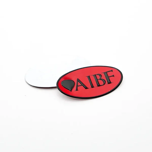 Soft TPU Filament Patch for Hats – Red Oval with Logo - Image 2
