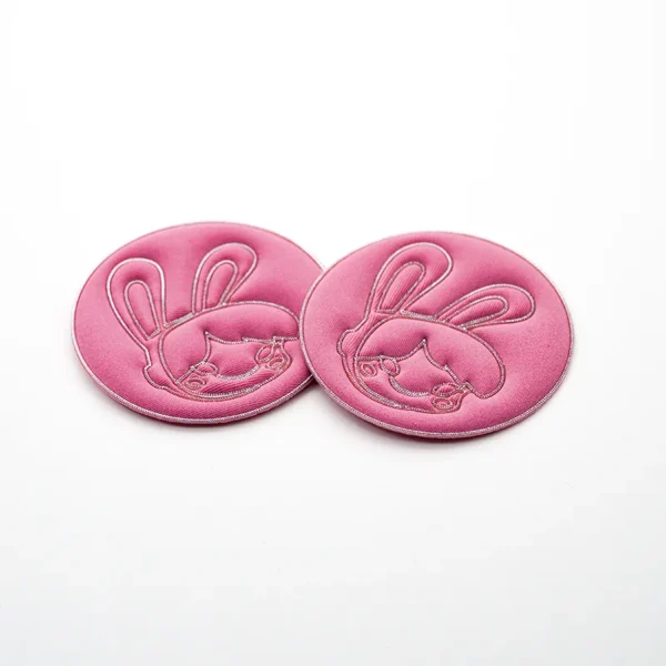 Pink TPU Care Label – Cartoon Bunny Embroidery Patch - Image 3
