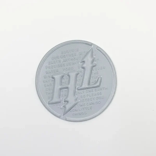 Silver TPU Plastic Patch – 3D Embossed “HL” Design