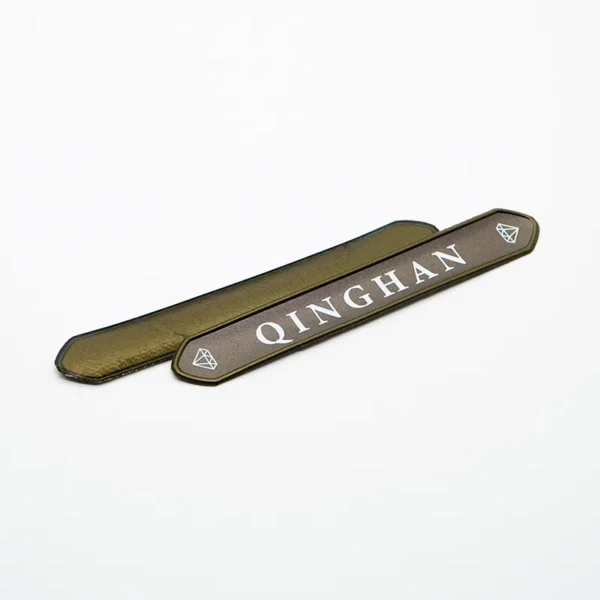 TPU Urethane Label – Hat Diamond Shape Ends & Gold Trim - Image 2