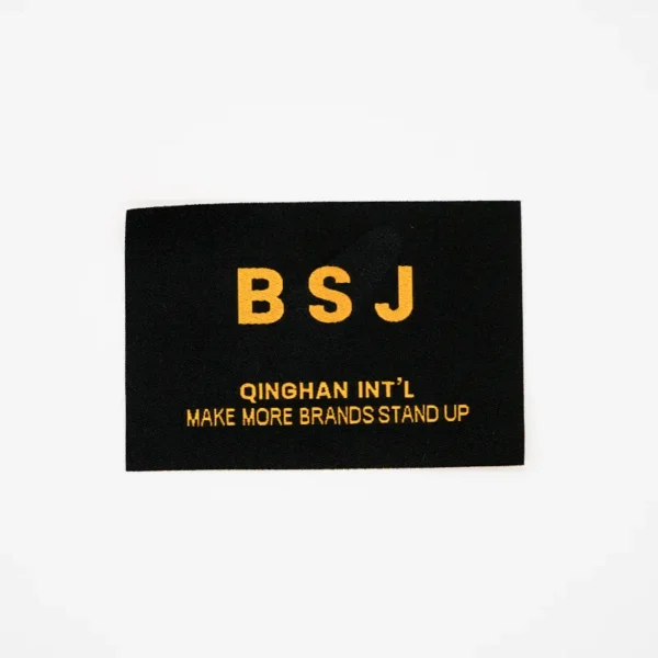 Black and Gold Woven Apparel Labels for Backpacks
