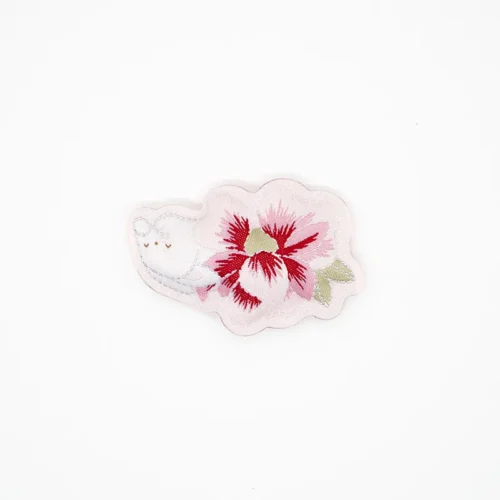Étiquettes tissées pour robes - Étiquette en coton remplie de fleurs et d'oiseaux