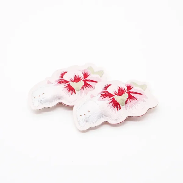 Woven Dress Labels – Floral & Bird Cotton-Filled Tag - Image 3