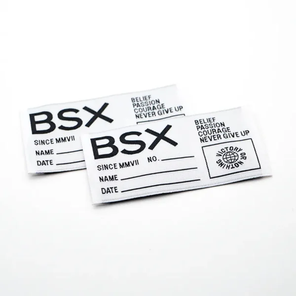 Woven Size Labels – White Fabric Tag with Info Fields – Bild 3
