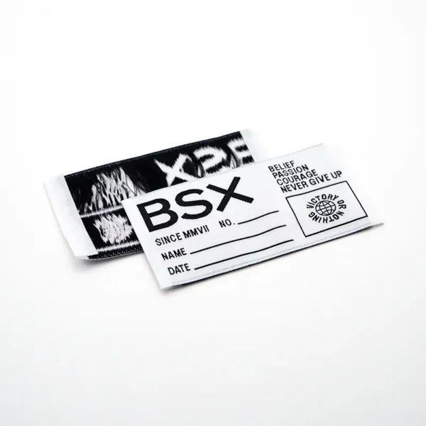 Woven Size Labels – White Fabric Tag with Info Fields – Bild 2