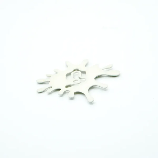 Silver Metallic Artist Patches – Liquid Splash PVC Design with Hand Motif - 이미지 4