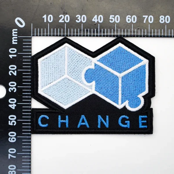 Creative Backing for Embroidery Patches with “CHANGE” Text - Imagen 5