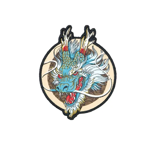 Étiquettes tissées pour chapeaux Oriental Blue Dragon