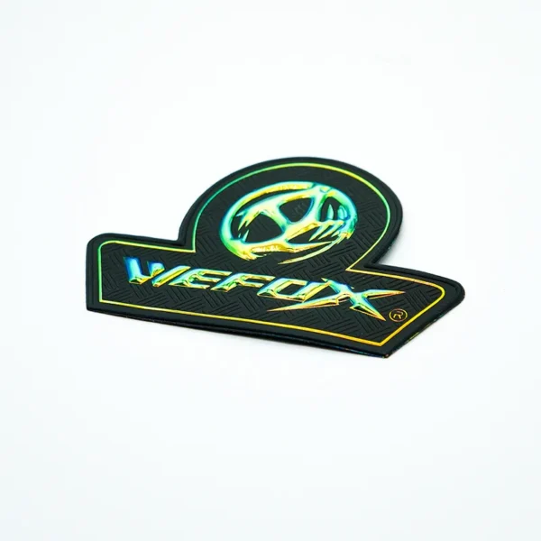 Holographic Biker Name Patches – Iridescent PVC Badge with Claw Mark Design - Imagen 3