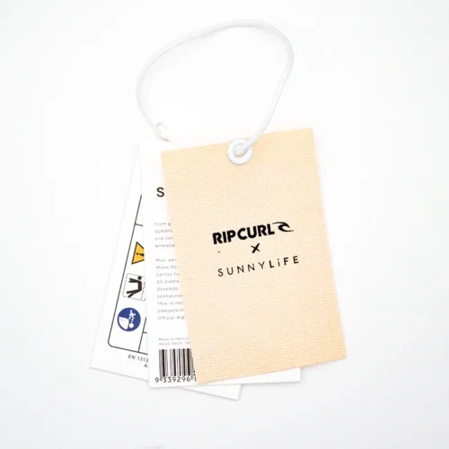 Etiquetas colgantes personalizadas para ropa: bicolor con cordón de algodón