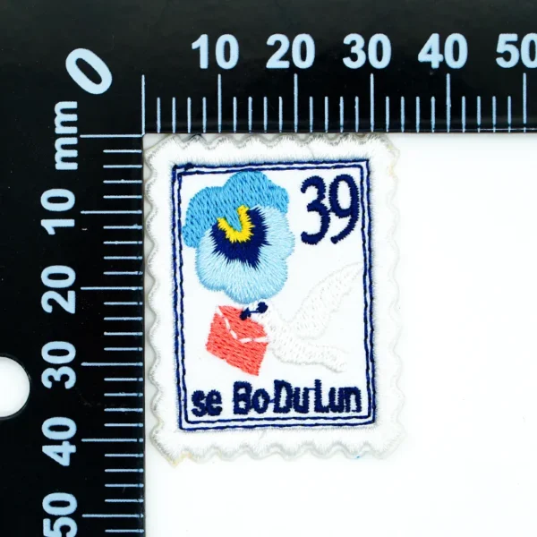 Custom Embroidered Patch No Minimum – Postage Stamp Style with Flowers & Birds - 이미지 5