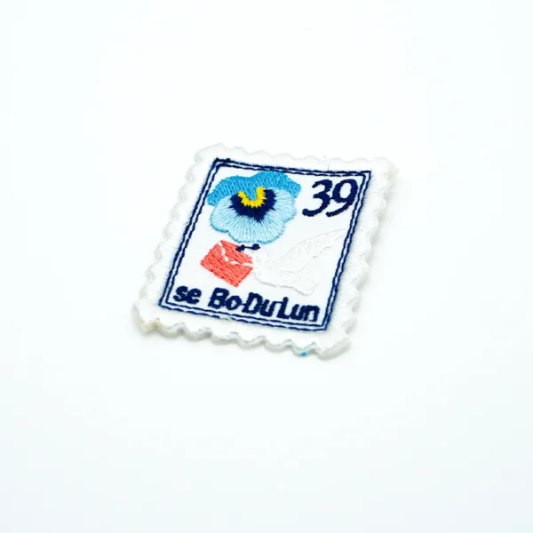 Custom Embroidered Patch No Minimum – Postage Stamp Style with Flowers & Birds - 이미지 3