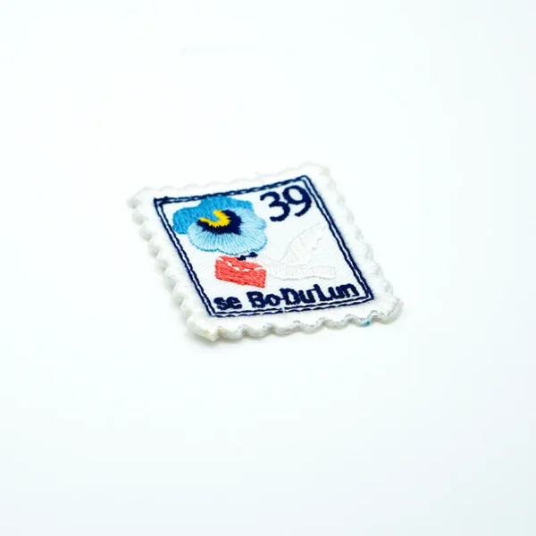 Custom Embroidered Patch No Minimum – Postage Stamp Style with Flowers & Birds - 이미지 2