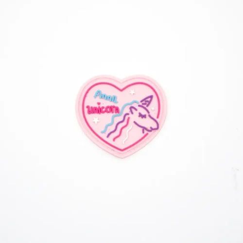 Parches de PVC personalizados para gorras con forma de unicornio en forma de corazón – Annil Design
