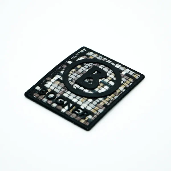 Distressed Embroidery Patch – Letter “B” with Mosaic Background - immagine 3