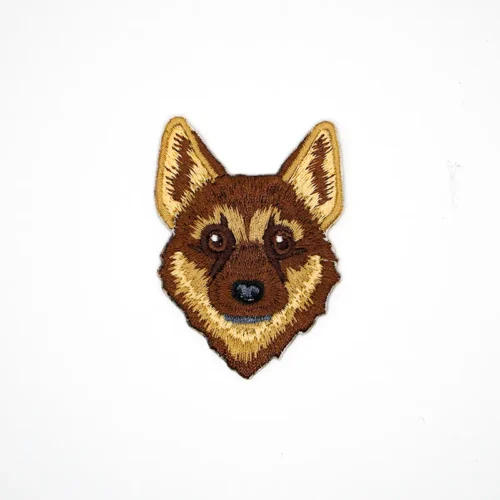 Chapéus de Patch Bordados – Design Realista de Cabeça de Cachorro em Tons de Marrom e Amarelo