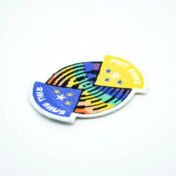 Embroidered Patches Self Adhesive – “SAME TIME” Star Fan Design - immagine 2