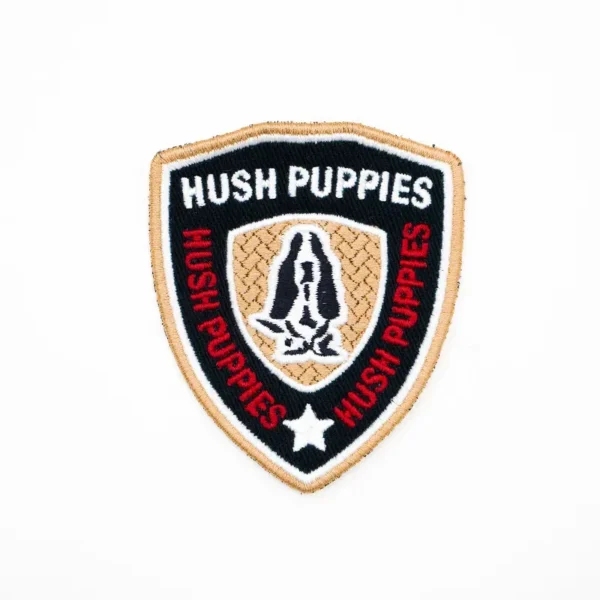 Shield-Shaped Embroidery Patches Wholesale - with Dog Logo
