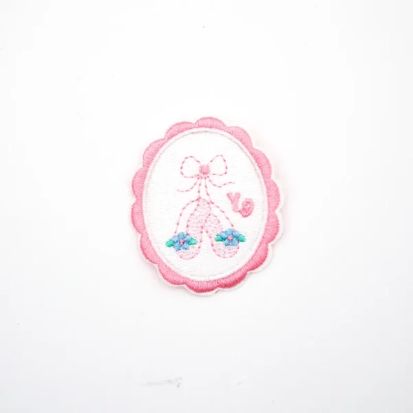 Iron On Embroidery Patch – Pink Ballet Shoes Design