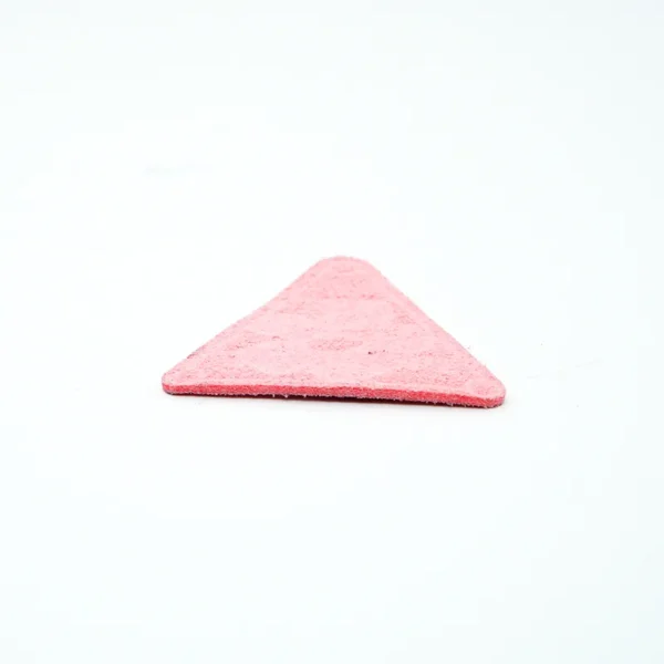 Pink Triangle Leather Hat Patch with “ENJOYABLE” Text - 이미지 2