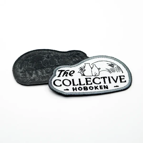 Name Tag Patch Embroidered with Leaf & Bottle Design - Imagen 2