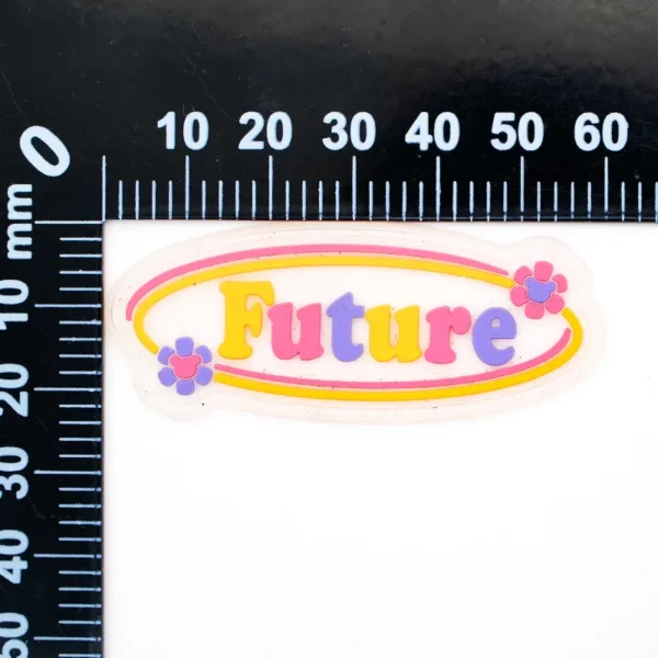 Colorful PVC Name Patch with Flowers – "Future" Design - 画像 (5)