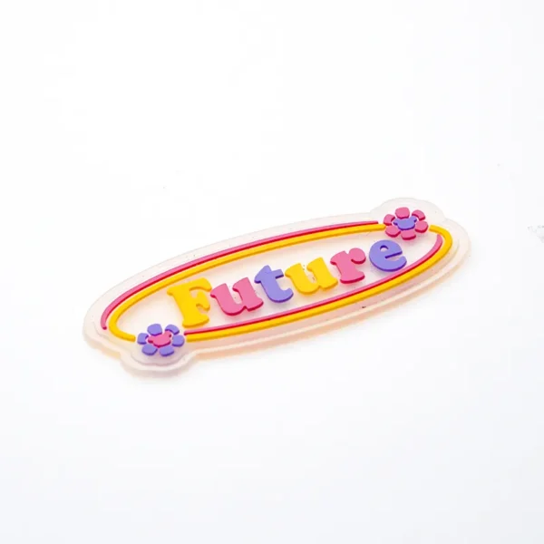 Colorful PVC Name Patch with Flowers – "Future" Design - 画像 (4)