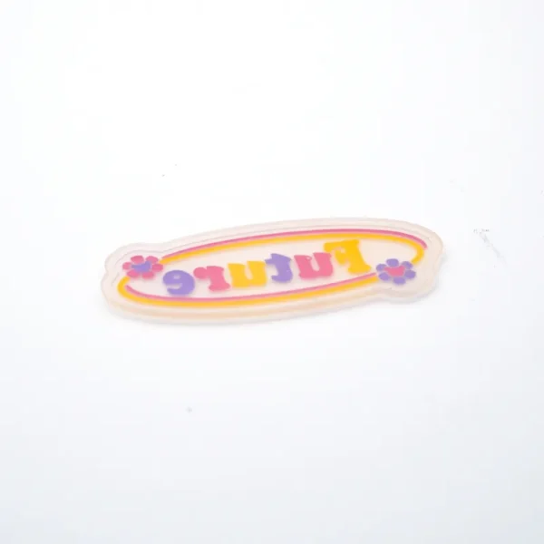 Colorful PVC Name Patch with Flowers – "Future" Design - 画像 (2)