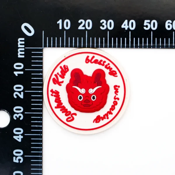 Round Silicon Heat Transfer Patch with Red Design - immagine 4