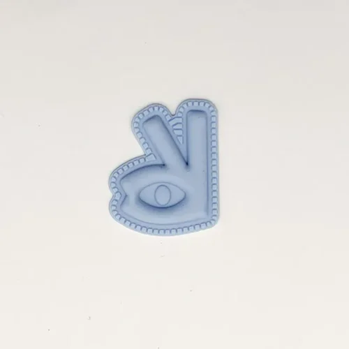 Patch créatif en silicone bleu clair pour chemises
