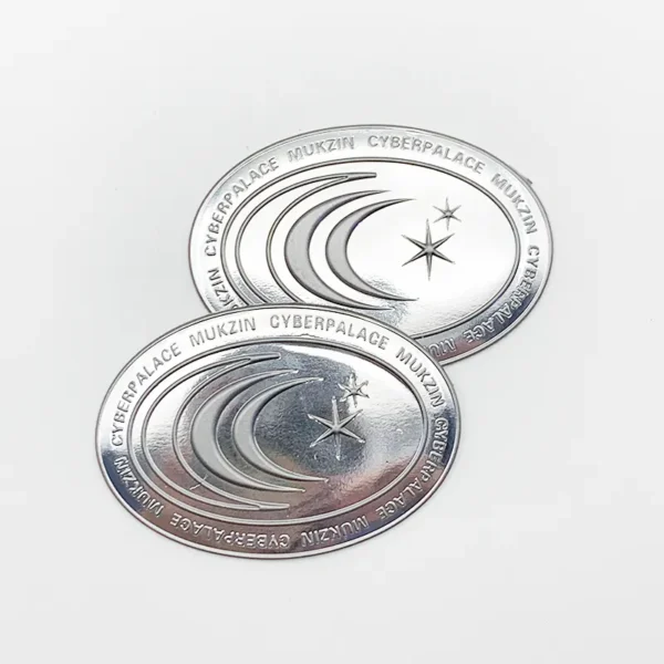 Metallic Oval TPU Parts Badge with Star & Moon Design - 이미지 2