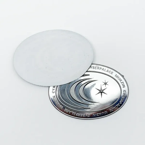Metallic Oval TPU Parts Badge with Star & Moon Design - 이미지 3