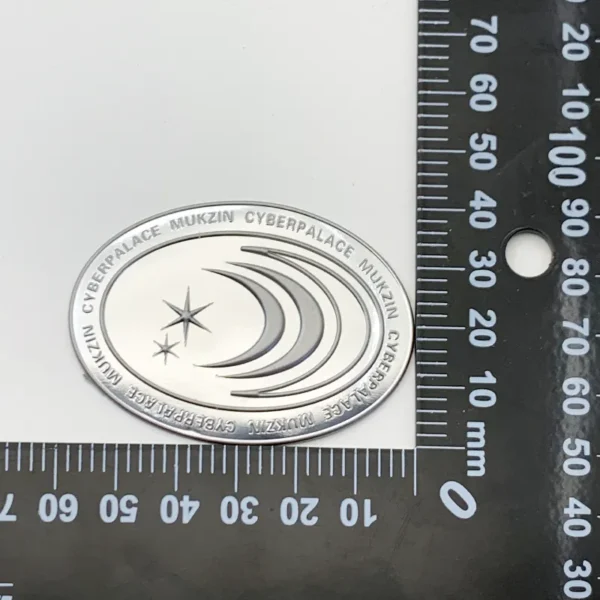 Metallic Oval TPU Parts Badge with Star & Moon Design - 이미지 4