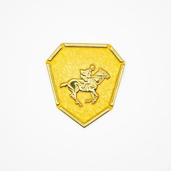 Gold TPU Patches for Clothing with Horse Rider Design