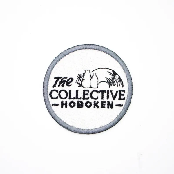 Round White Embroidery Patches for Hats – Custom Design