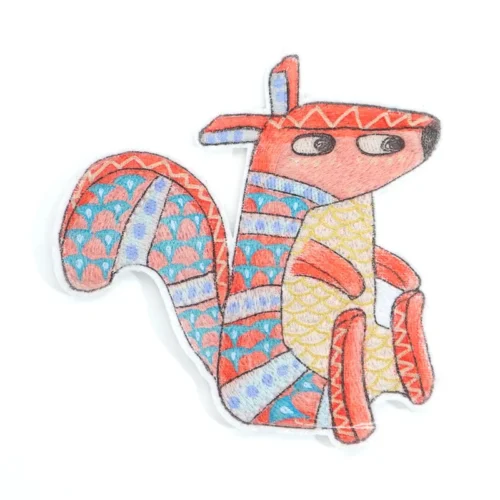 Patch Combo estampado bordado com esquilo dos desenhos animados