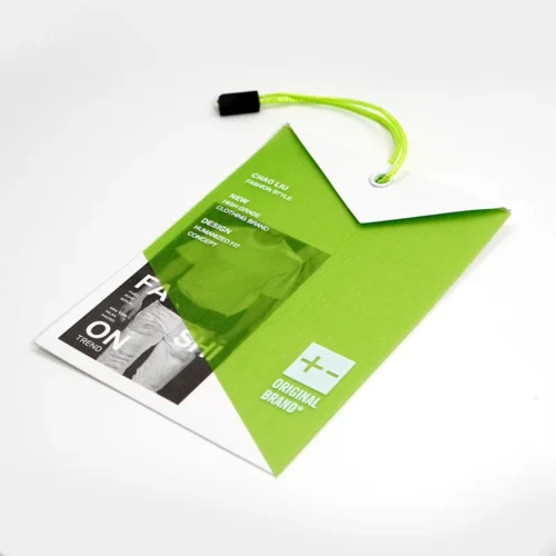 Etiqueta colgante personalizada Etiqueta fluorescente para ropa de moda
