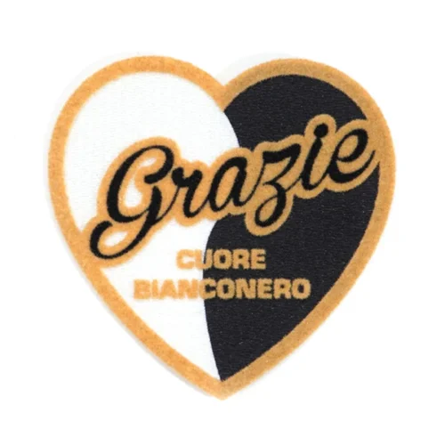 Patches em flanela Crachá de coração de fã da Juventus