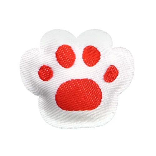 Patch de etiqueta tecida com patas de gato 3D - apliques suaves para crianças e vestuário de estilo doce
