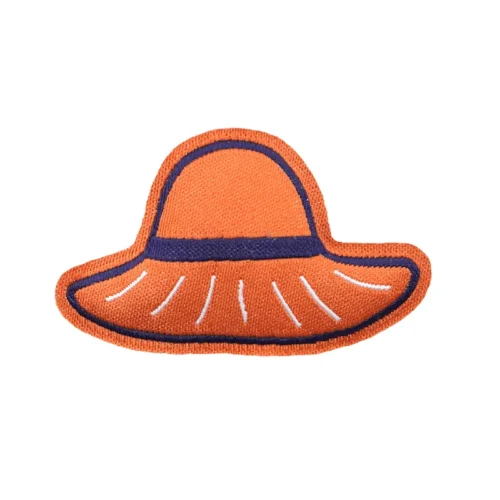 Chapéu de palha de verão 3D Puff bordado Patch-Vacation Style Garment Applique